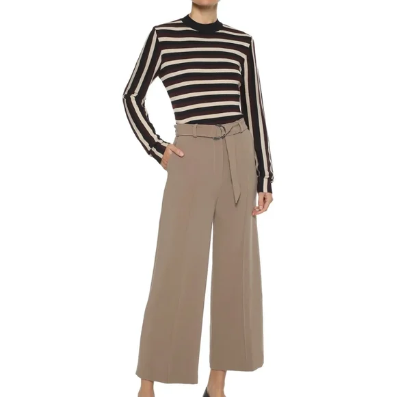 NWT Iris & Ink Kolka cropped belted wide-leg pants sz 4 - Picture 2 of 8